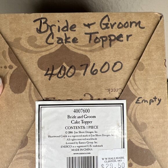 Jim Shore Cake Topper Bride and Groom I DO Figurine #4007600 7.25" tall - Picture 7 of 7